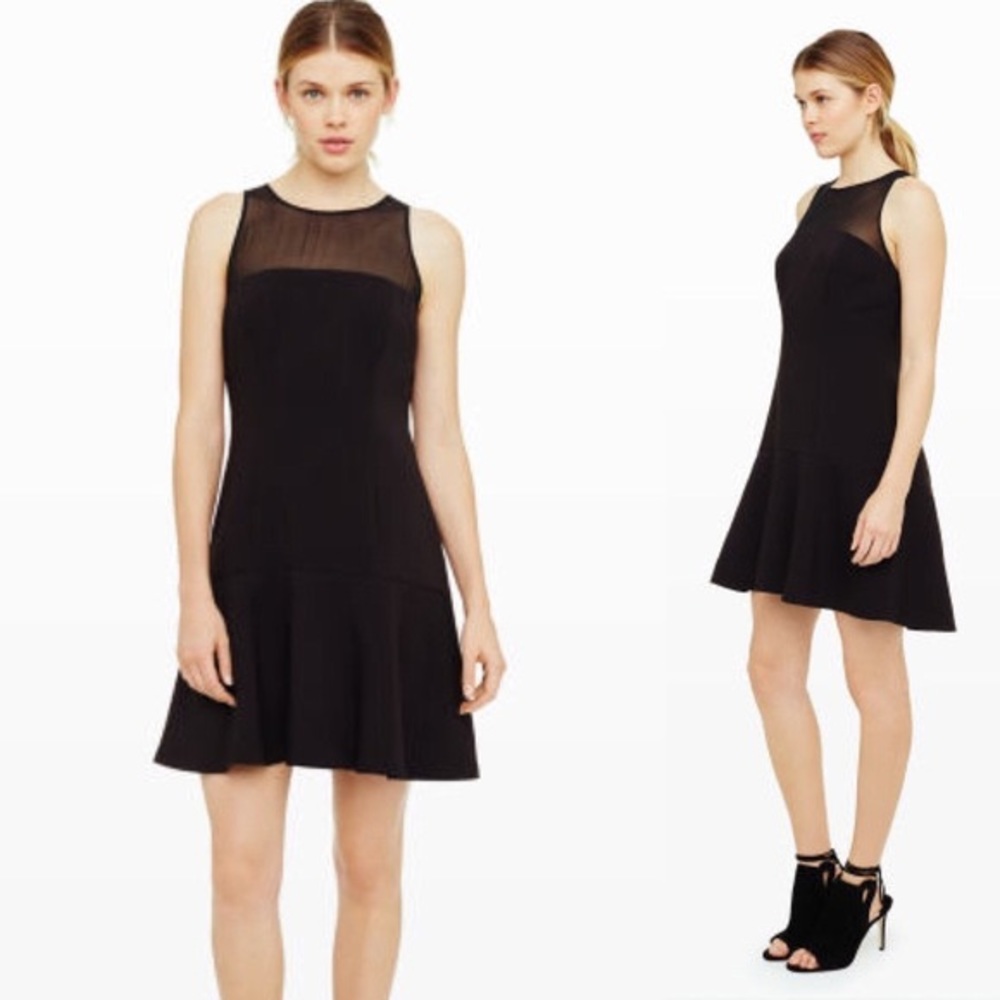 Club Monaco Black Silk/Neoprene Lorna Dress
